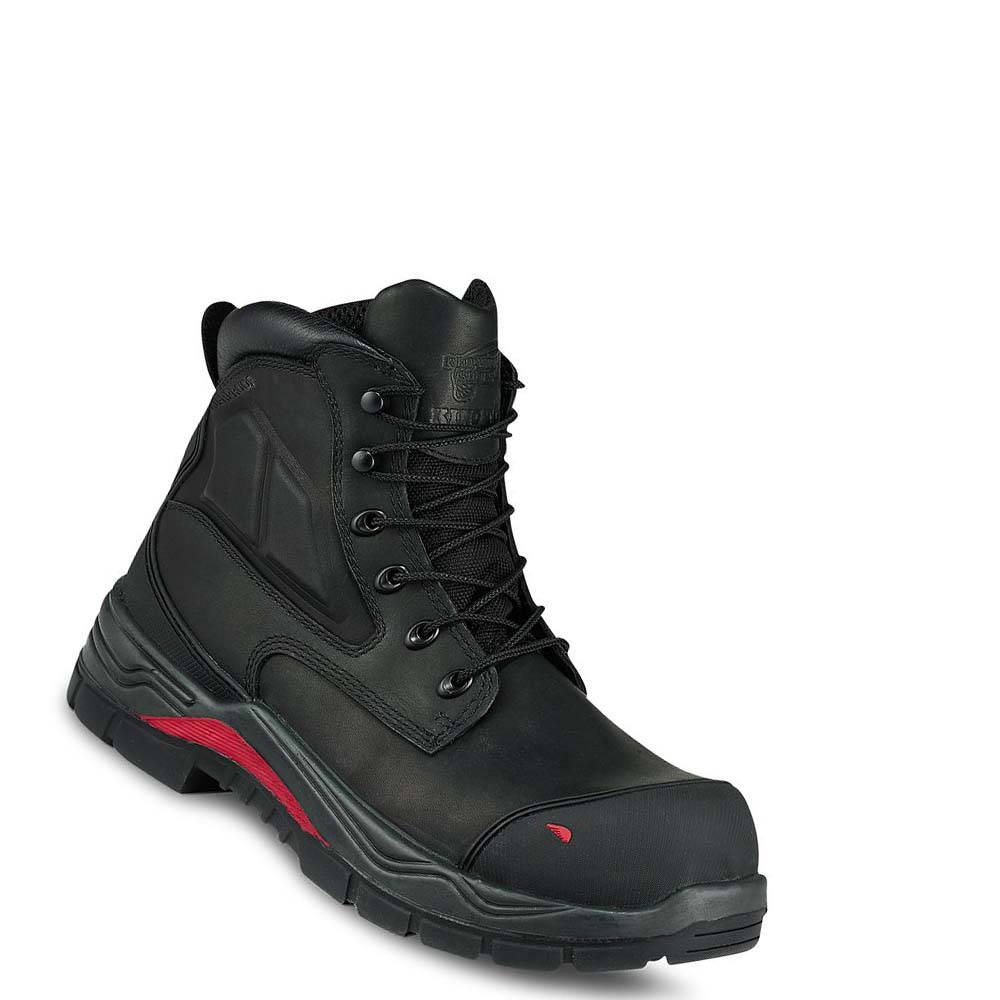 Red Wing King Toe® ADC 6-inch Safety Toe Men\'s Waterproof Boots Black | ZA 412JPQ